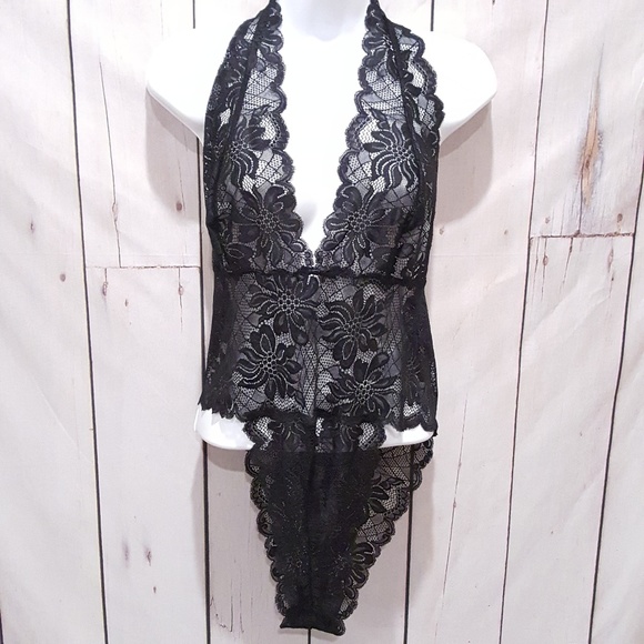 Frederick's of Hollywood Other - Frederick's of Hollywood| Black Lace Halter Teddy